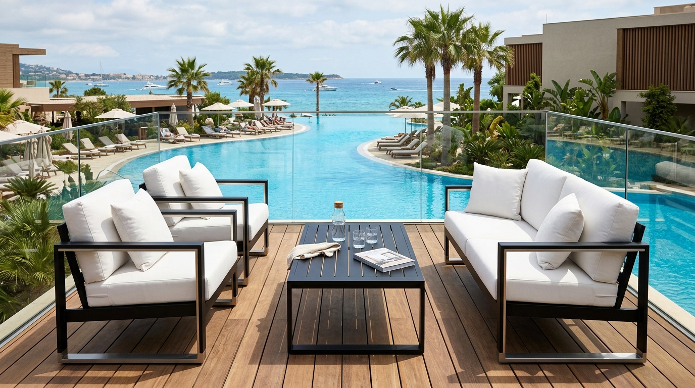 MCR Associates Powder Coated Outdoor Furniture Set in Aluminium & SS