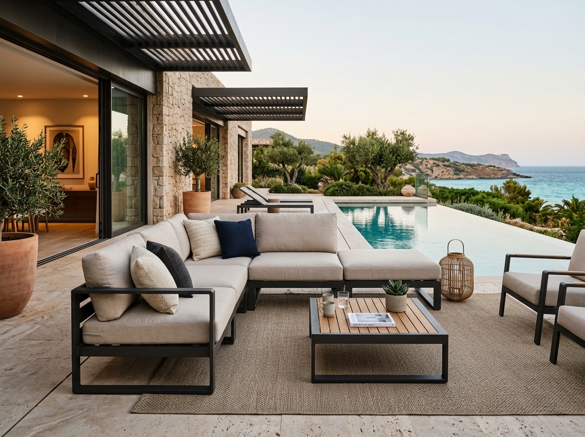 MCR Associates Modular Outdoor Sectional Sofa in SS & Aluminium